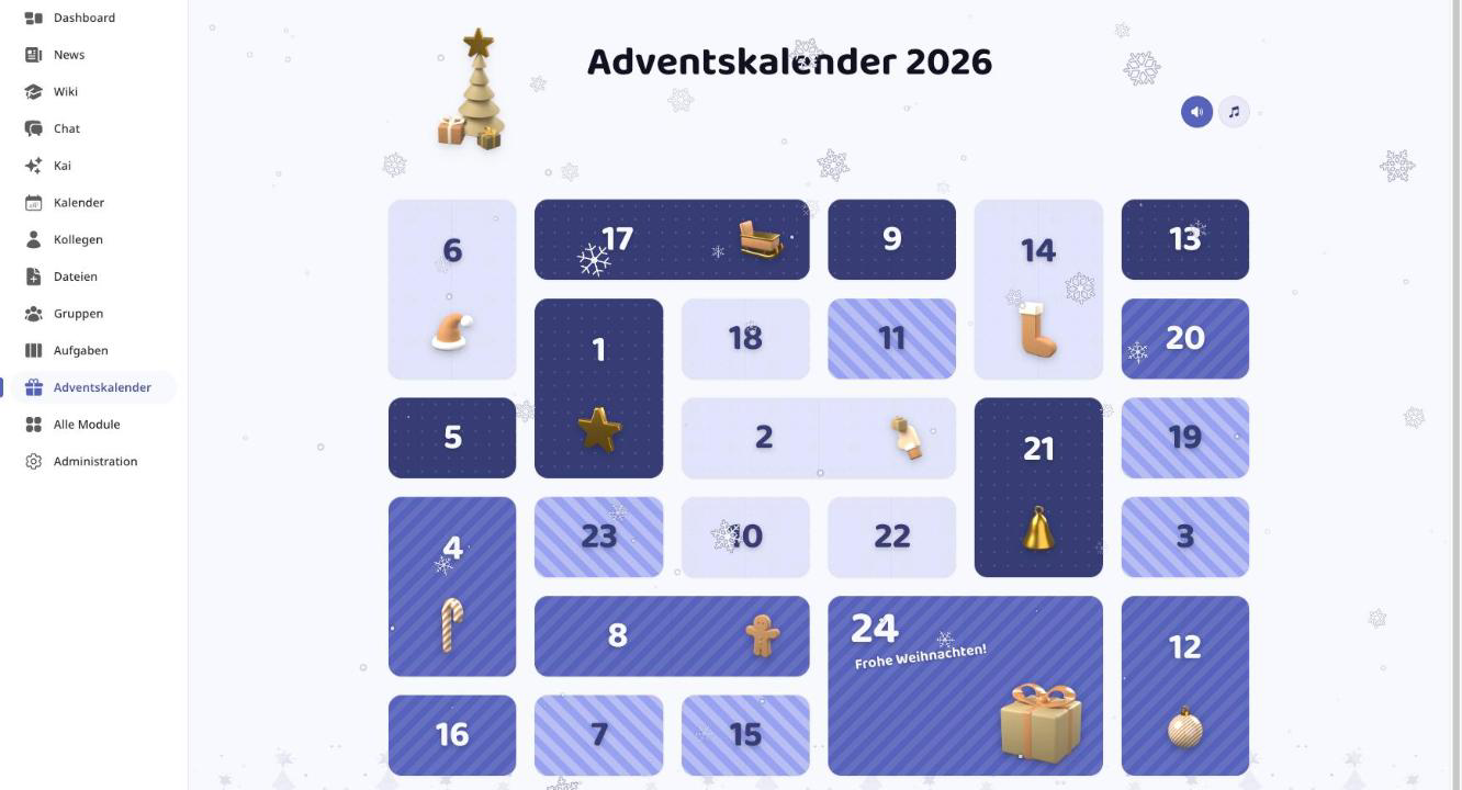 Digitaler Adventskalender 2026 in Kibi Connect