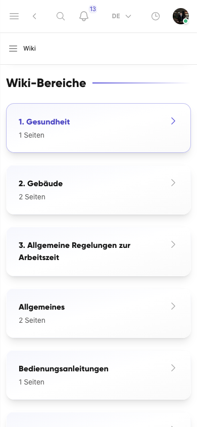 Wiki-Bereiche in Kibi Connect für Bau- und Projektteams