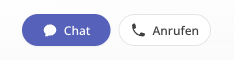Kontakt-Schaltflächen „Chat“, „E-Mail“ und „Anrufen“ im Profil eines Kollegen